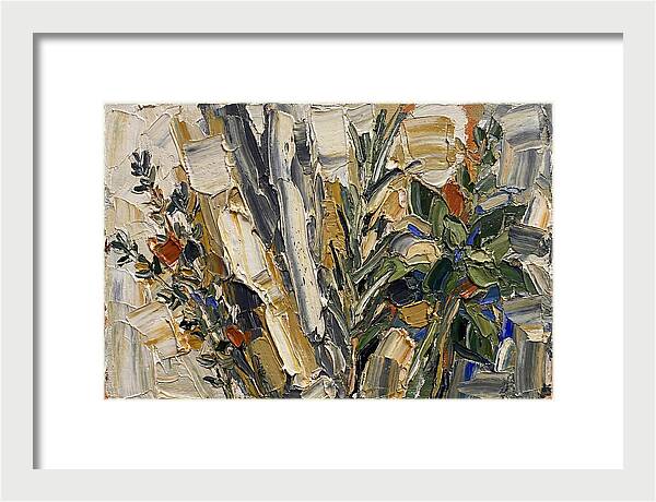 Fresh Herbs In Palette Knife Style