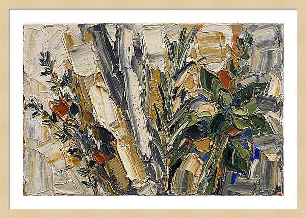 Fresh Herbs In Palette Knife Style