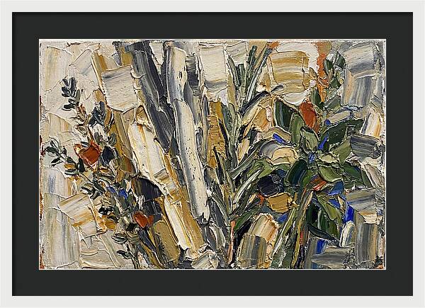 Fresh Herbs In Palette Knife Style