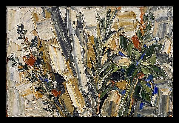 Fresh Herbs In Palette Knife Style