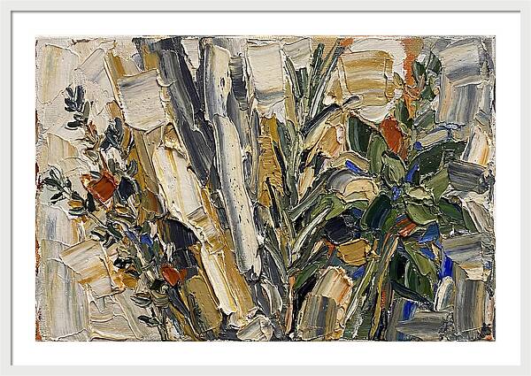 Fresh Herbs In Palette Knife Style