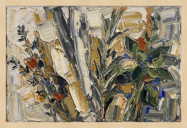 Fresh Herbs In Palette Knife Style