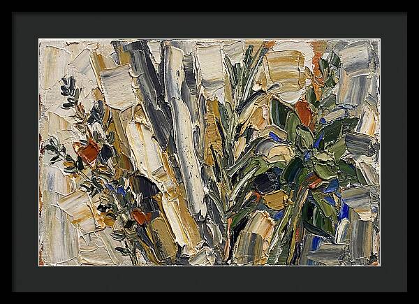 Fresh Herbs In Palette Knife Style