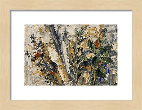 Fresh Herbs In Palette Knife Style