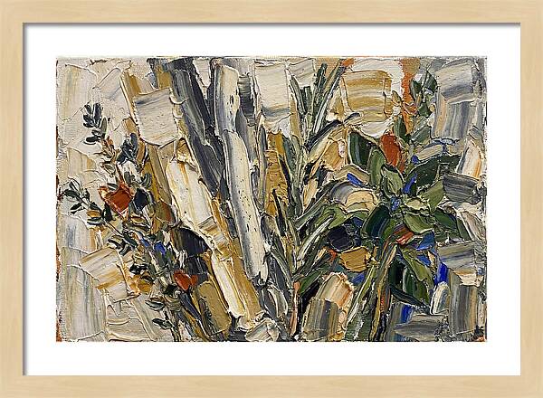 Fresh Herbs In Palette Knife Style