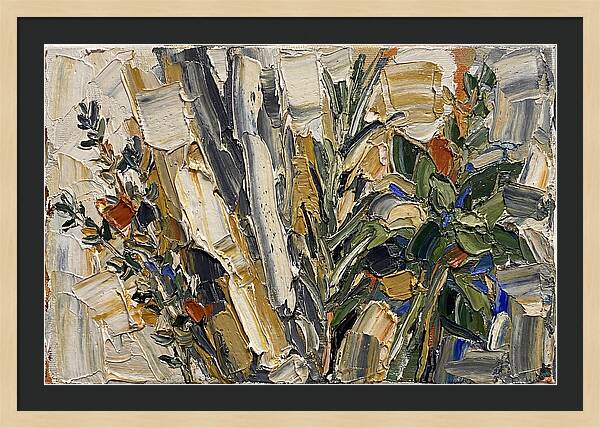 Fresh Herbs In Palette Knife Style