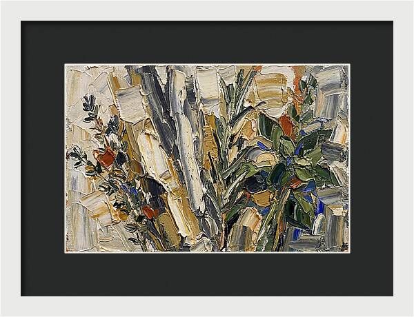 Fresh Herbs In Palette Knife Style
