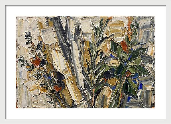 Fresh Herbs In Palette Knife Style