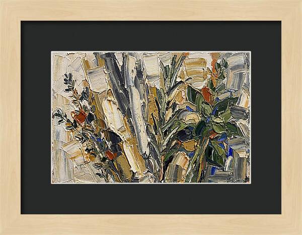 Fresh Herbs In Palette Knife Style