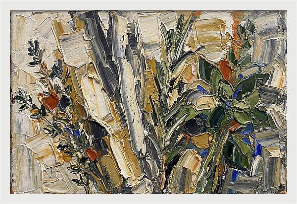 Fresh Herbs In Palette Knife Style