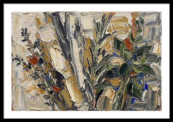 Fresh Herbs In Palette Knife Style