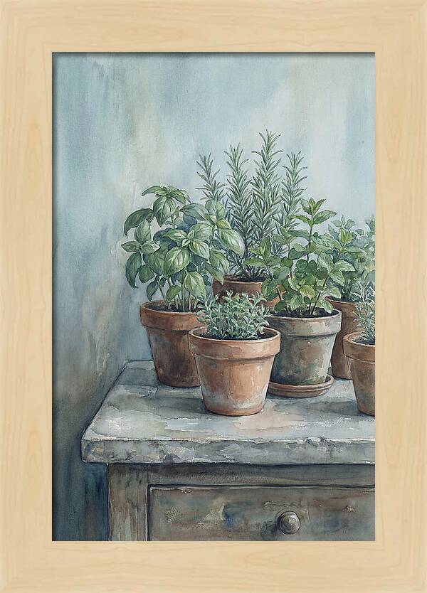 Fresh Herbs In Terracotta Pots