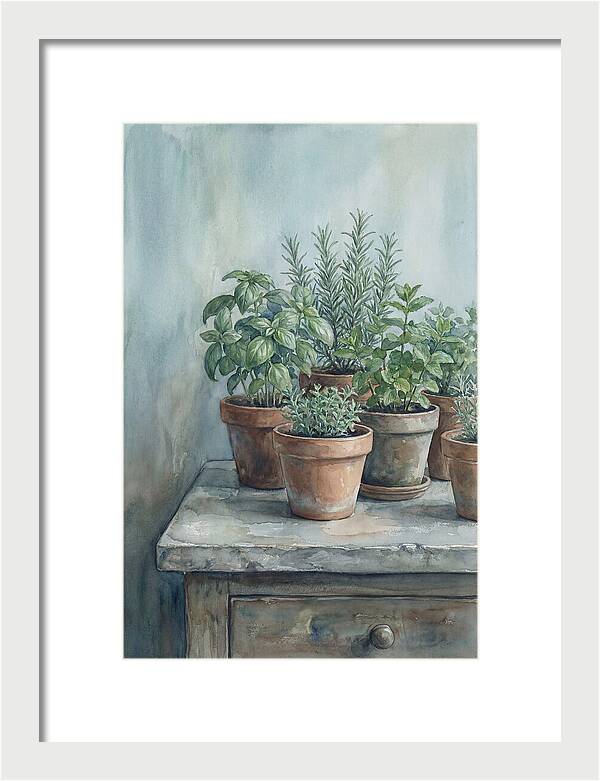 Fresh Herbs In Terracotta Pots