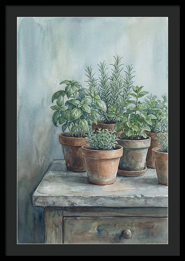 Fresh Herbs In Terracotta Pots