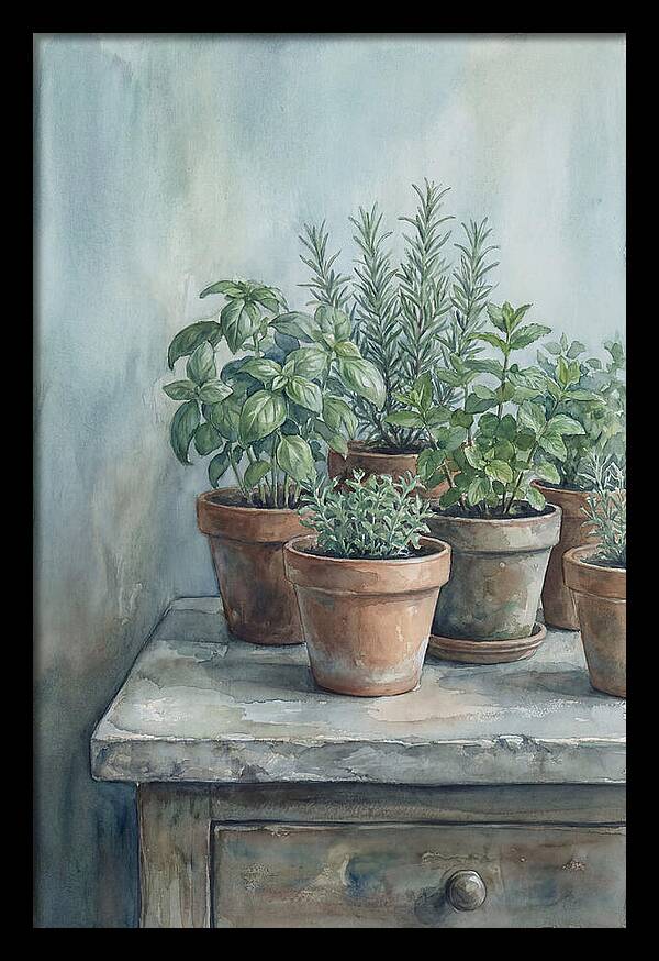 Fresh Herbs In Terracotta Pots