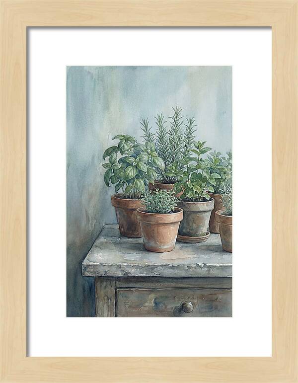 Fresh Herbs In Terracotta Pots
