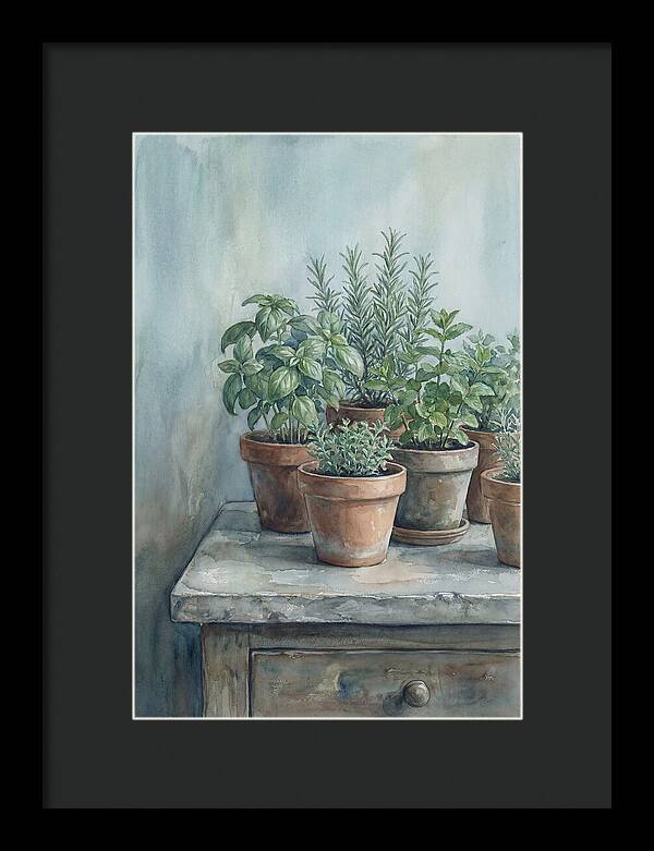 Fresh Herbs In Terracotta Pots