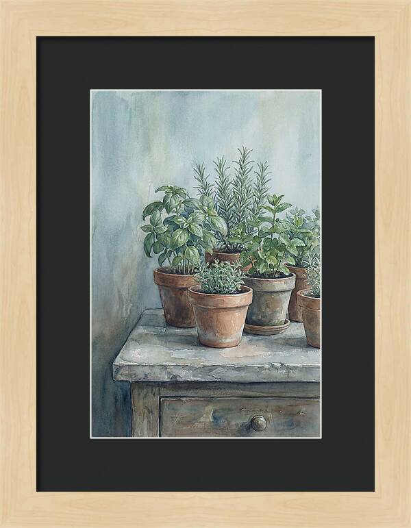 Fresh Herbs In Terracotta Pots