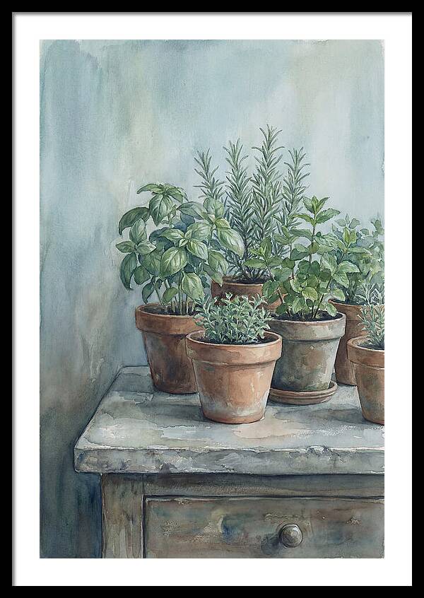 Fresh Herbs In Terracotta Pots