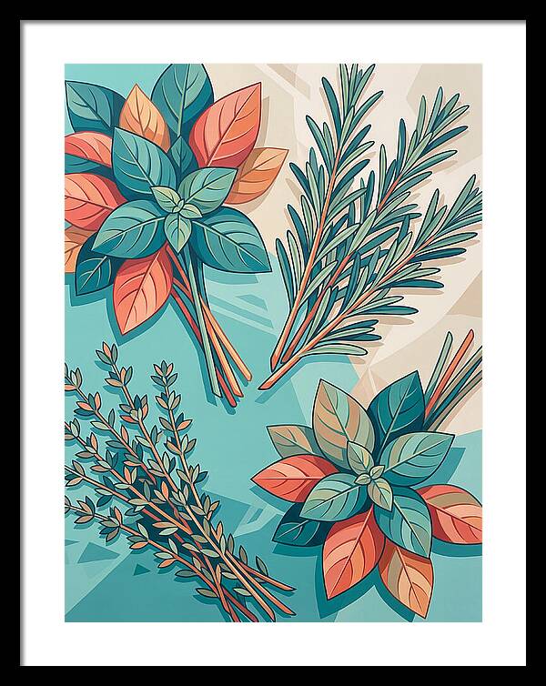 Fresh Herbs In Vibrant Colors