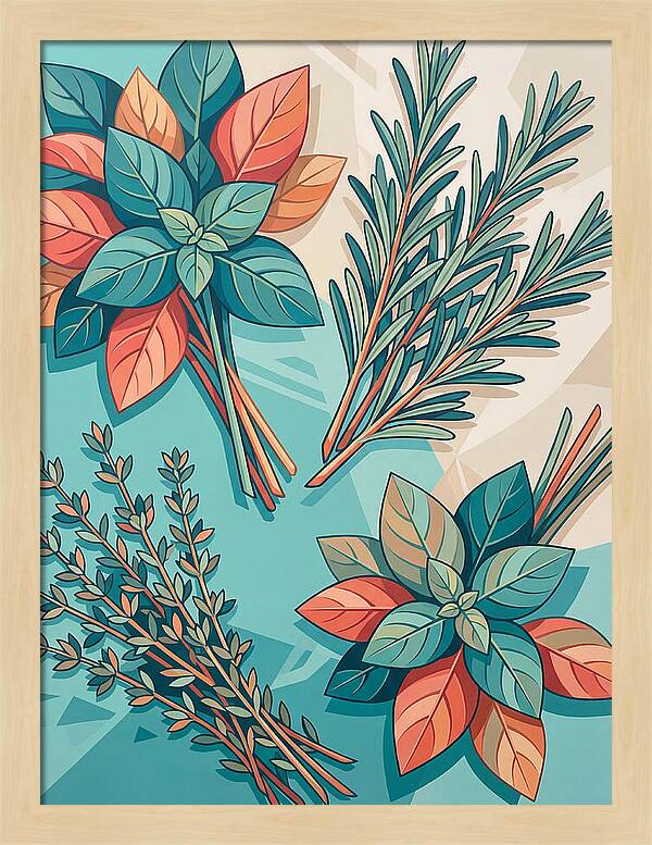 Fresh Herbs In Vibrant Colors