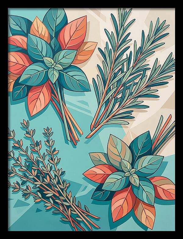 Fresh Herbs In Vibrant Colors