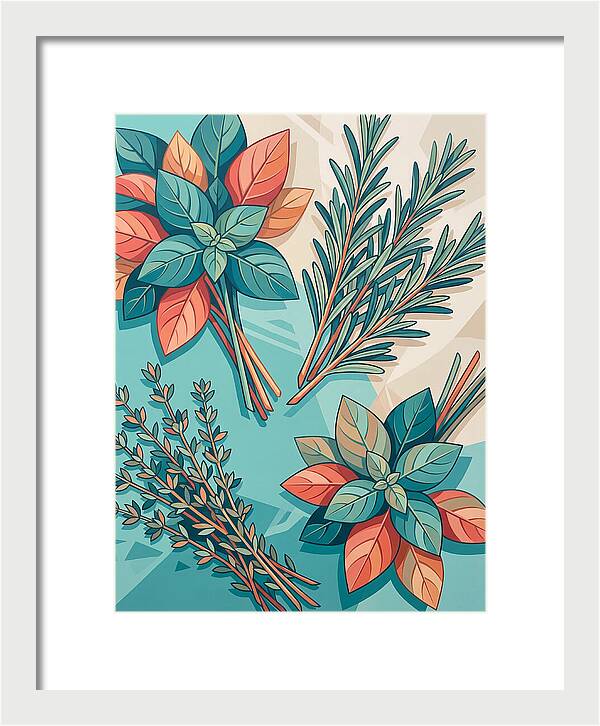 Fresh Herbs In Vibrant Colors
