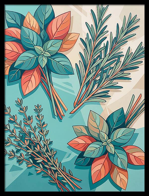Fresh Herbs In Vibrant Colors