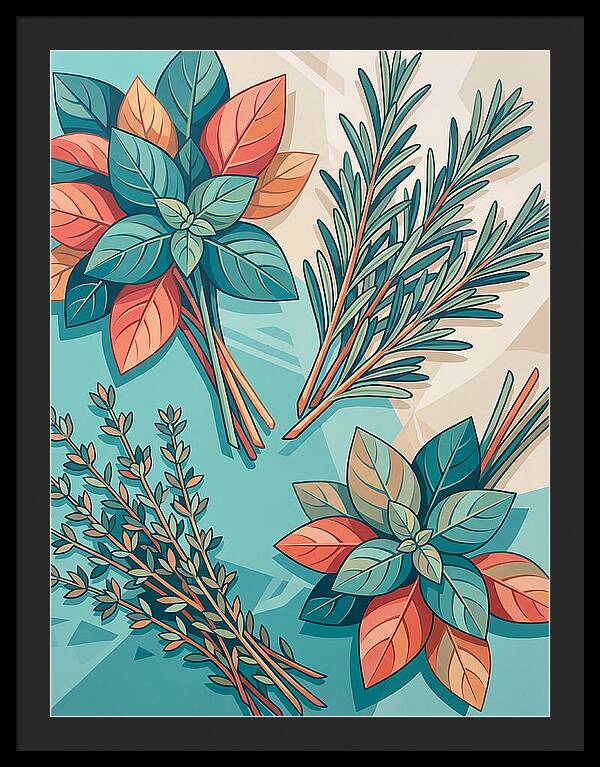 Fresh Herbs In Vibrant Colors