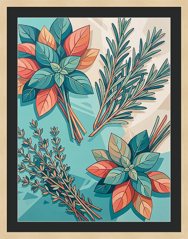 Fresh Herbs In Vibrant Colors