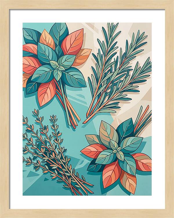 Fresh Herbs In Vibrant Colors