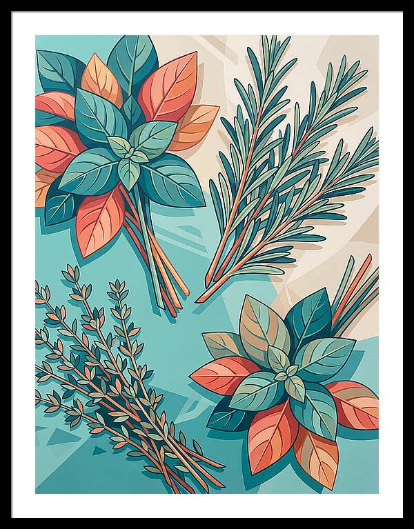 Fresh Herbs In Vibrant Colors