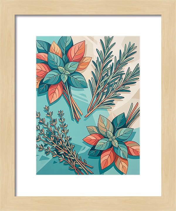 Fresh Herbs In Vibrant Colors