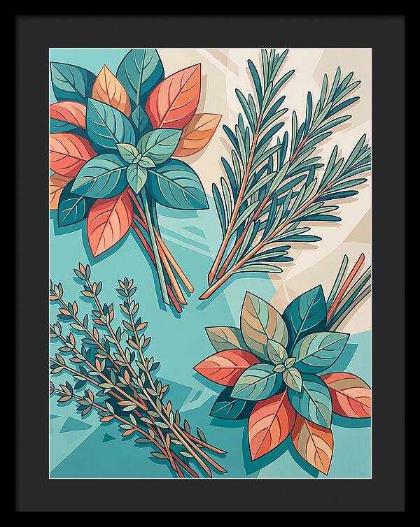 Fresh Herbs In Vibrant Colors