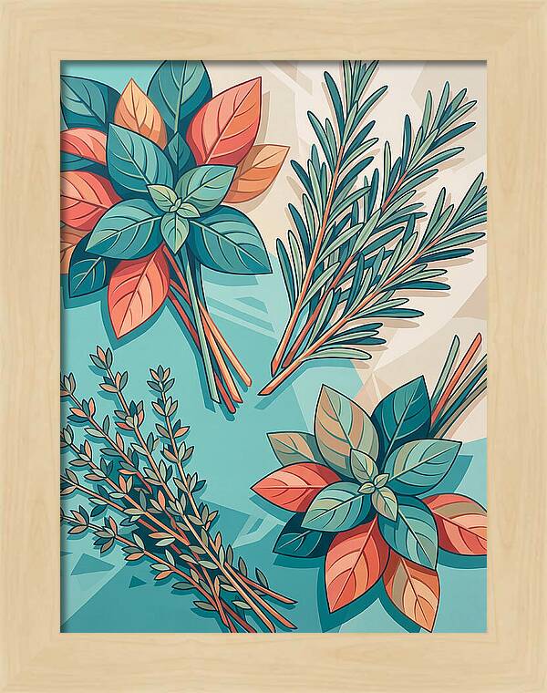 Fresh Herbs In Vibrant Colors