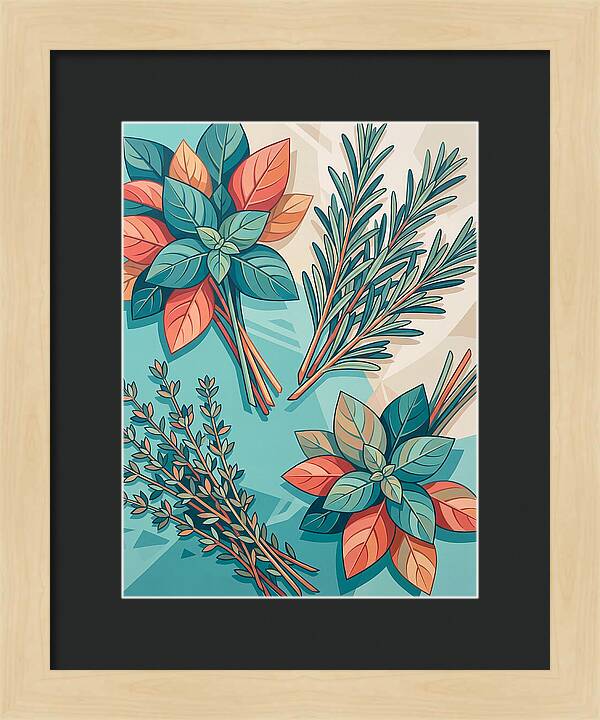 Fresh Herbs In Vibrant Colors