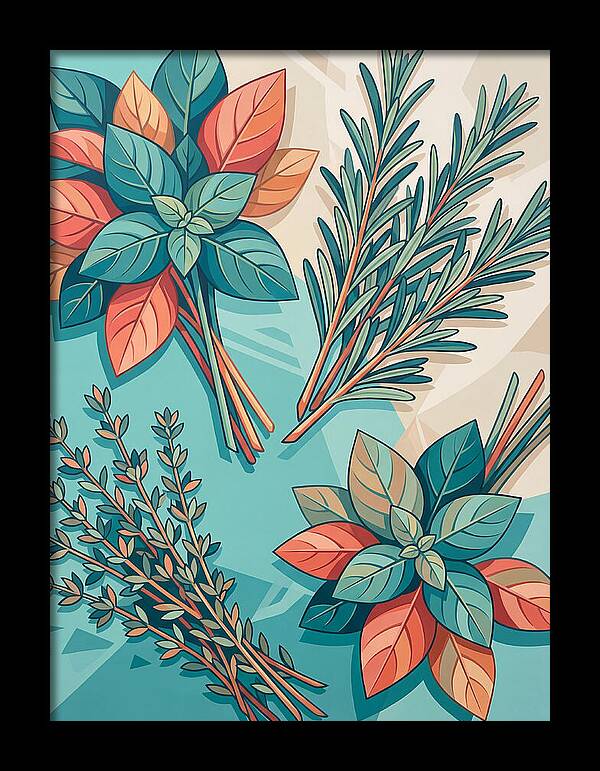 Fresh Herbs In Vibrant Colors