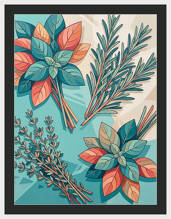 Fresh Herbs In Vibrant Colors