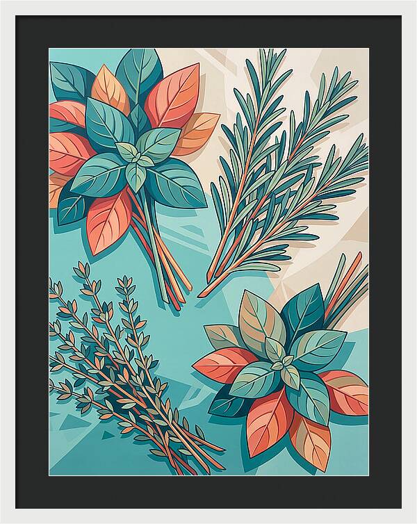 Fresh Herbs In Vibrant Colors