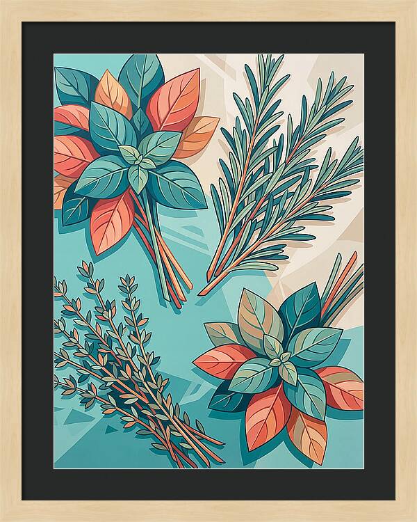 Fresh Herbs In Vibrant Colors