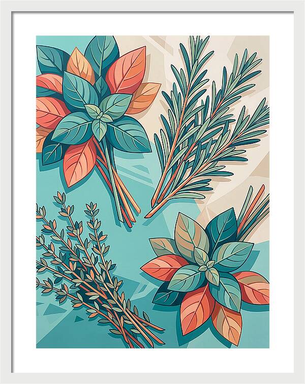 Fresh Herbs In Vibrant Colors