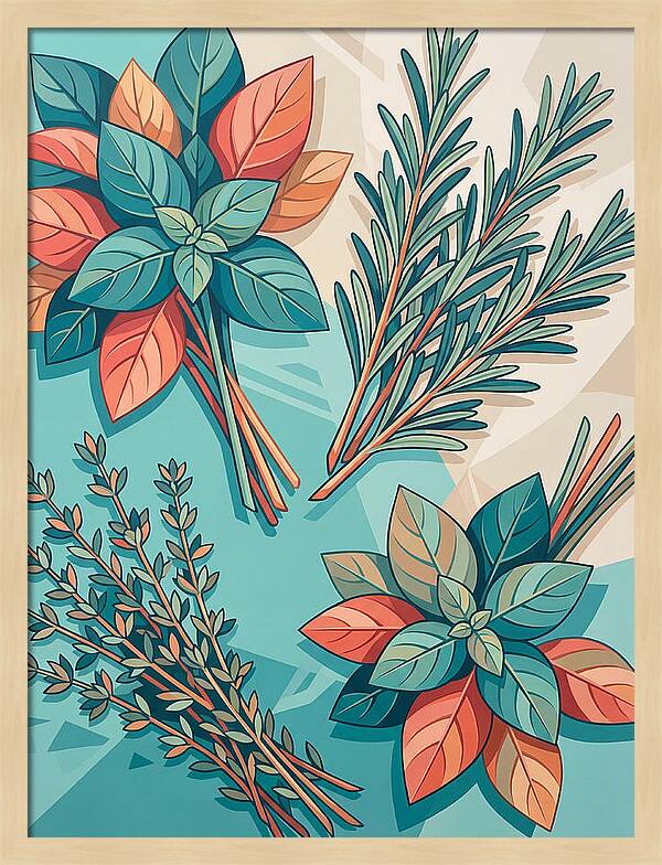 Fresh Herbs In Vibrant Colors