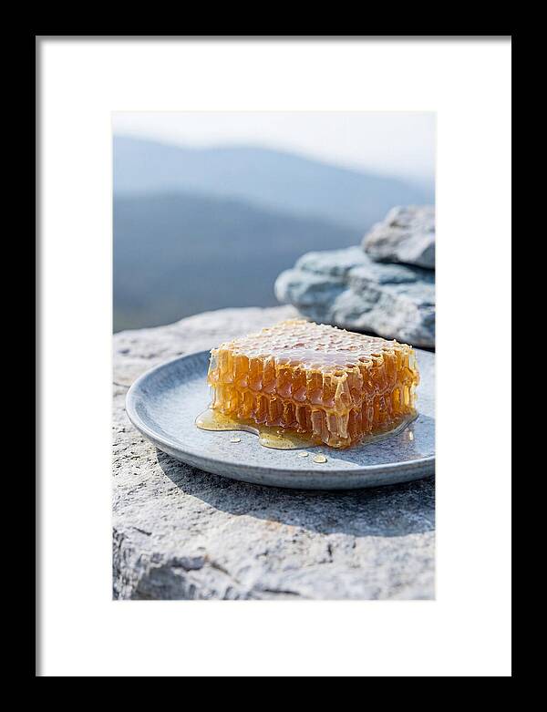 Fresh Honeycomb Dripping With Golden Honey