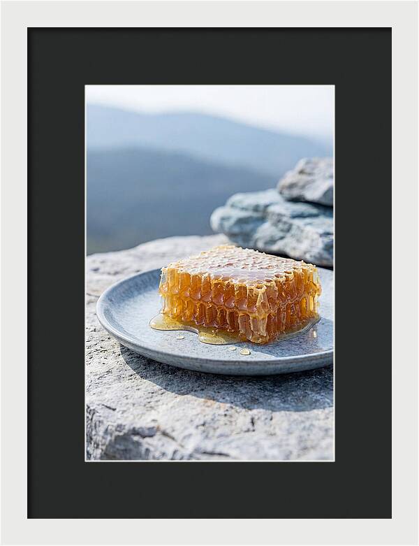 Fresh Honeycomb Dripping With Golden Honey