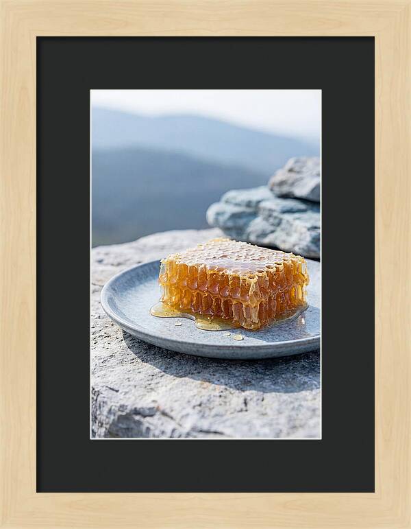Fresh Honeycomb Dripping With Golden Honey