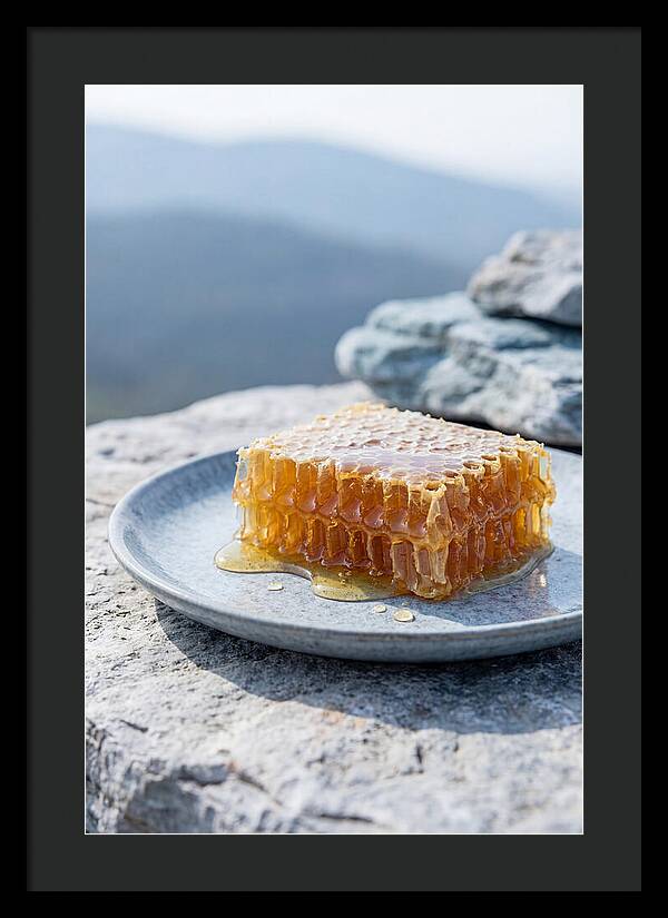 Fresh Honeycomb Dripping With Golden Honey