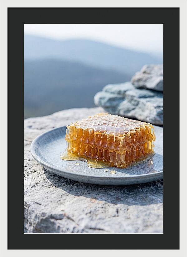 Fresh Honeycomb Dripping With Golden Honey