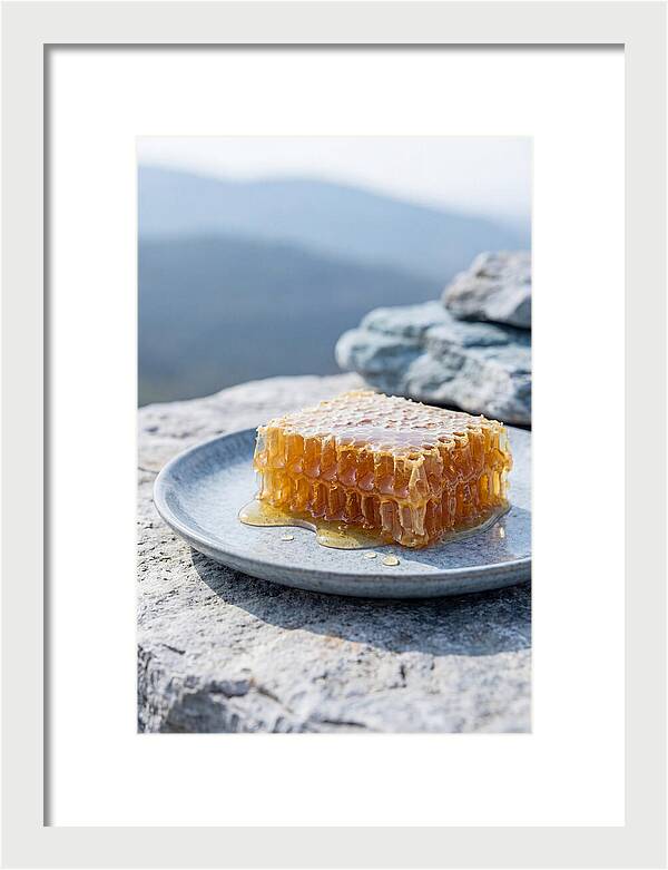 Fresh Honeycomb Dripping With Golden Honey