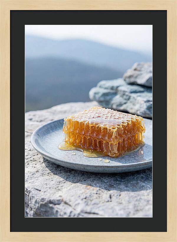 Fresh Honeycomb Dripping With Golden Honey