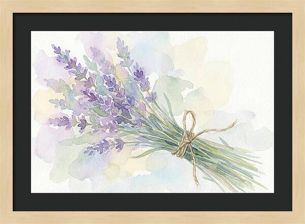 Fresh Lavender Stems Tied With Twine